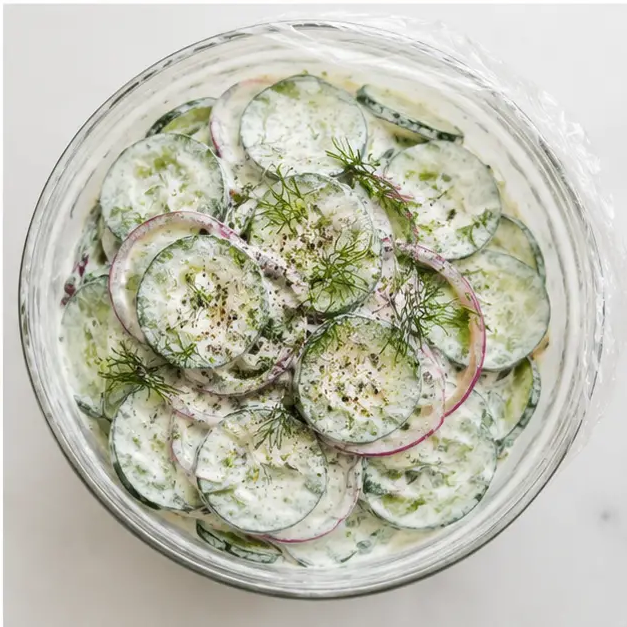 Step 4: Garnished salad ready to chill
