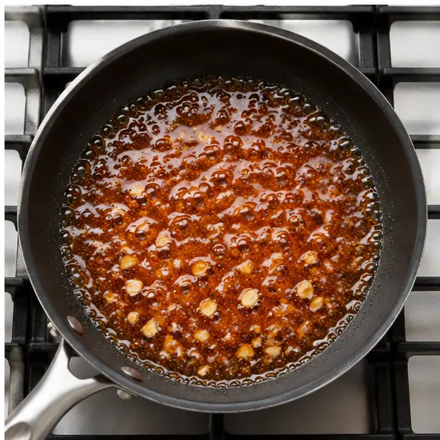 Step 4: Simmer hot honey sauce