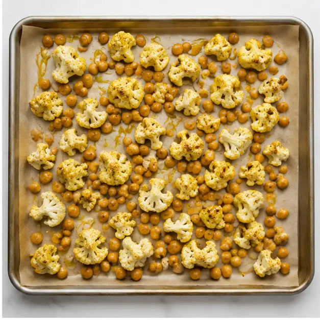 Step 2: Seasoning vegetables on a sheet pan