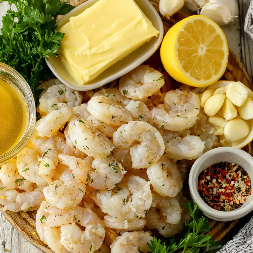 easy 10minute shrimp scampi - main ingredients