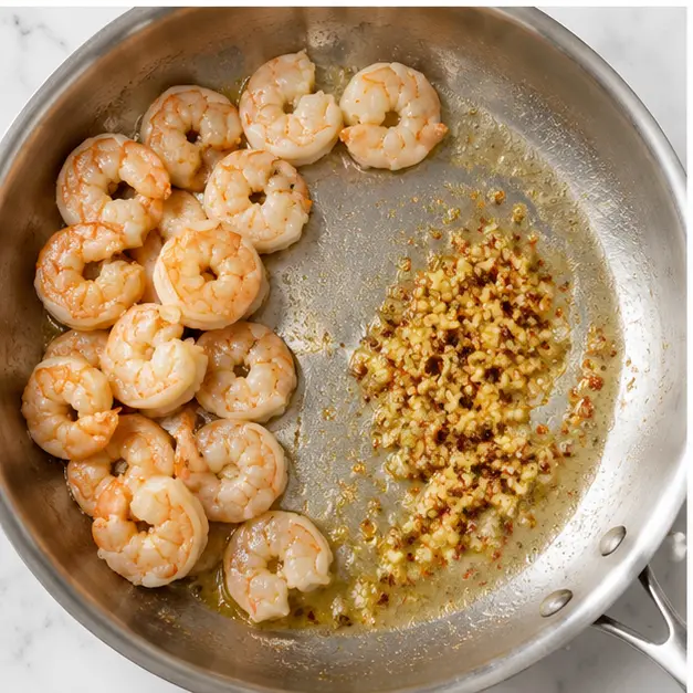 Step 3: Add garlic and red pepper flakes