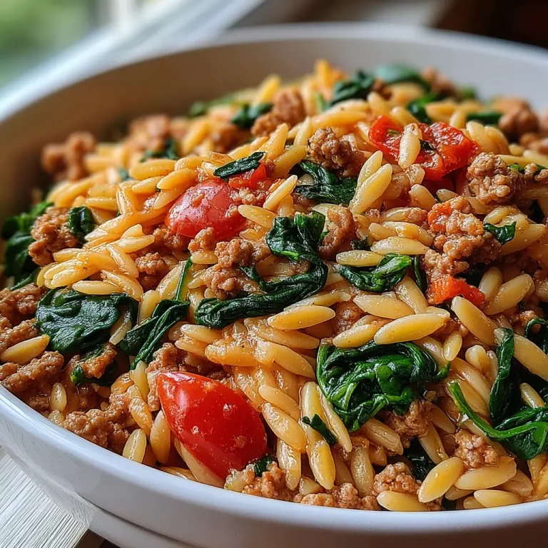 easy ground turkey spinach orzo 117482201