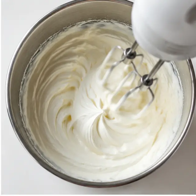 Step 2: Whipping the cream to stiff peaks