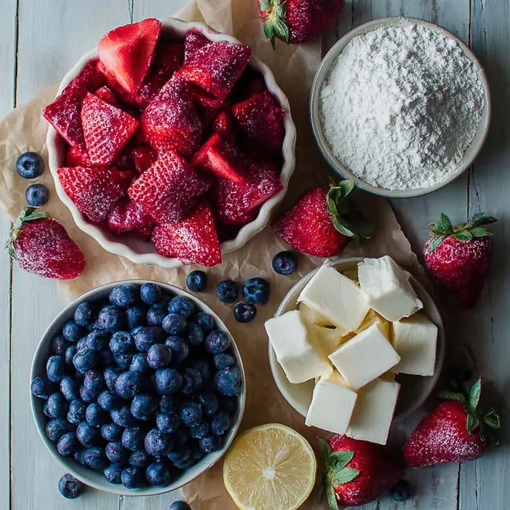 fresh berry pie - main ingredients