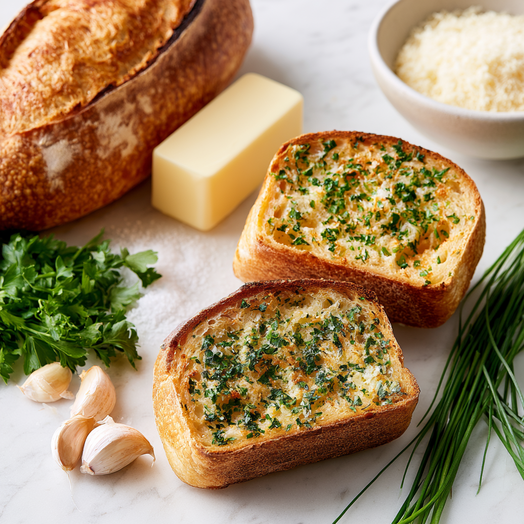 garlic bread - main ingredients