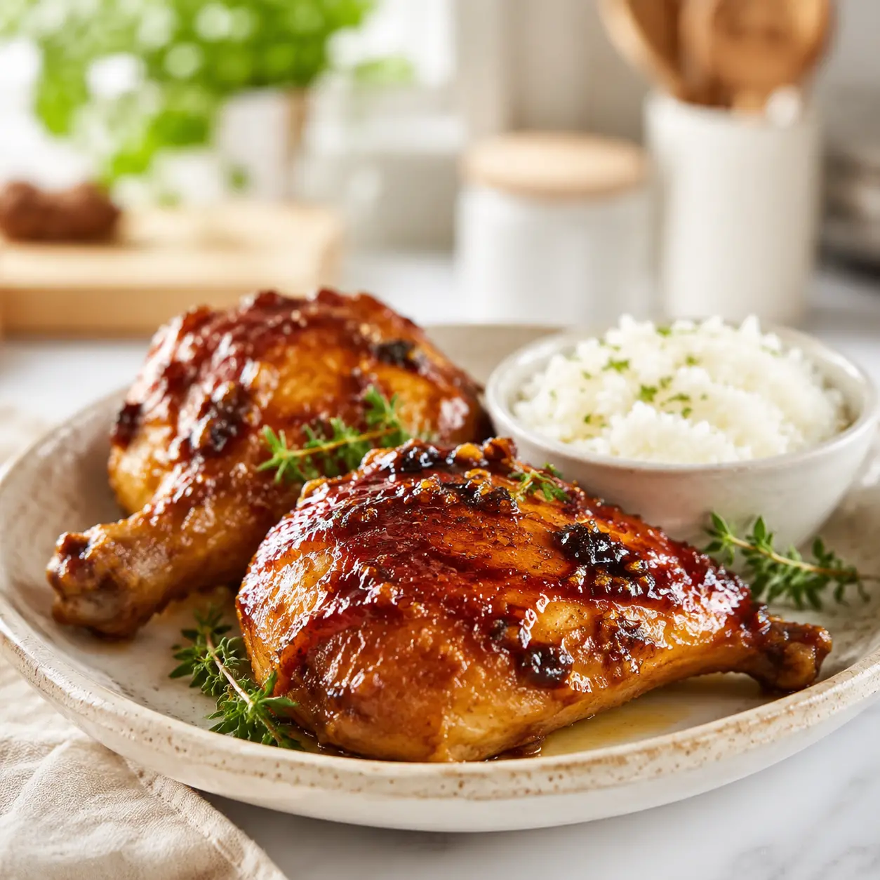 garlic brown sugar chicken - final presentation