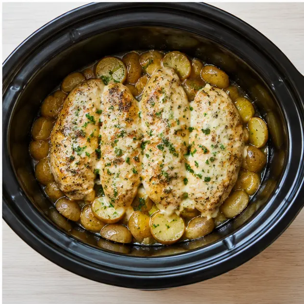 Step 4: Cook until chicken is tender and potatoes are fork-tender
