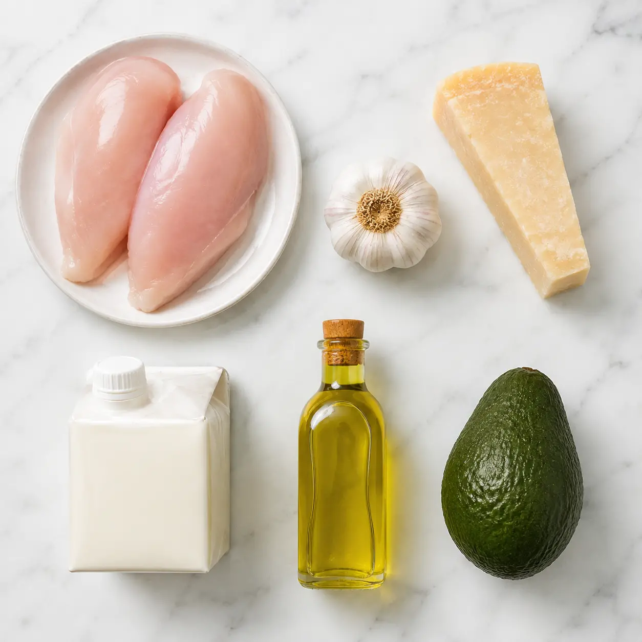 garlic parmesan chicken bake - main ingredients