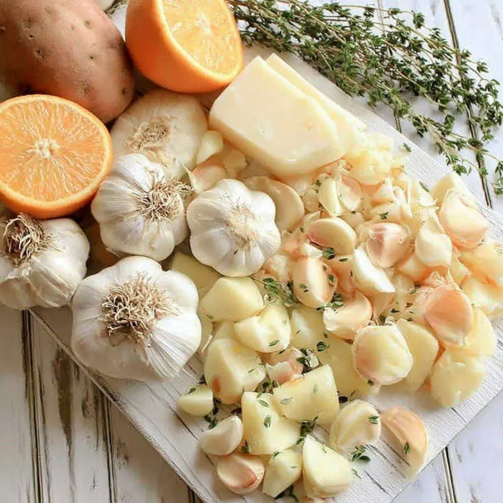 garlic soup - main ingredients