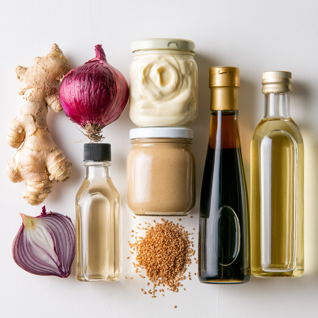 ginger salad dressing - main ingredients