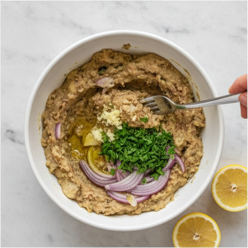 greek roasted eggplant dip melitzanosalata - step 4