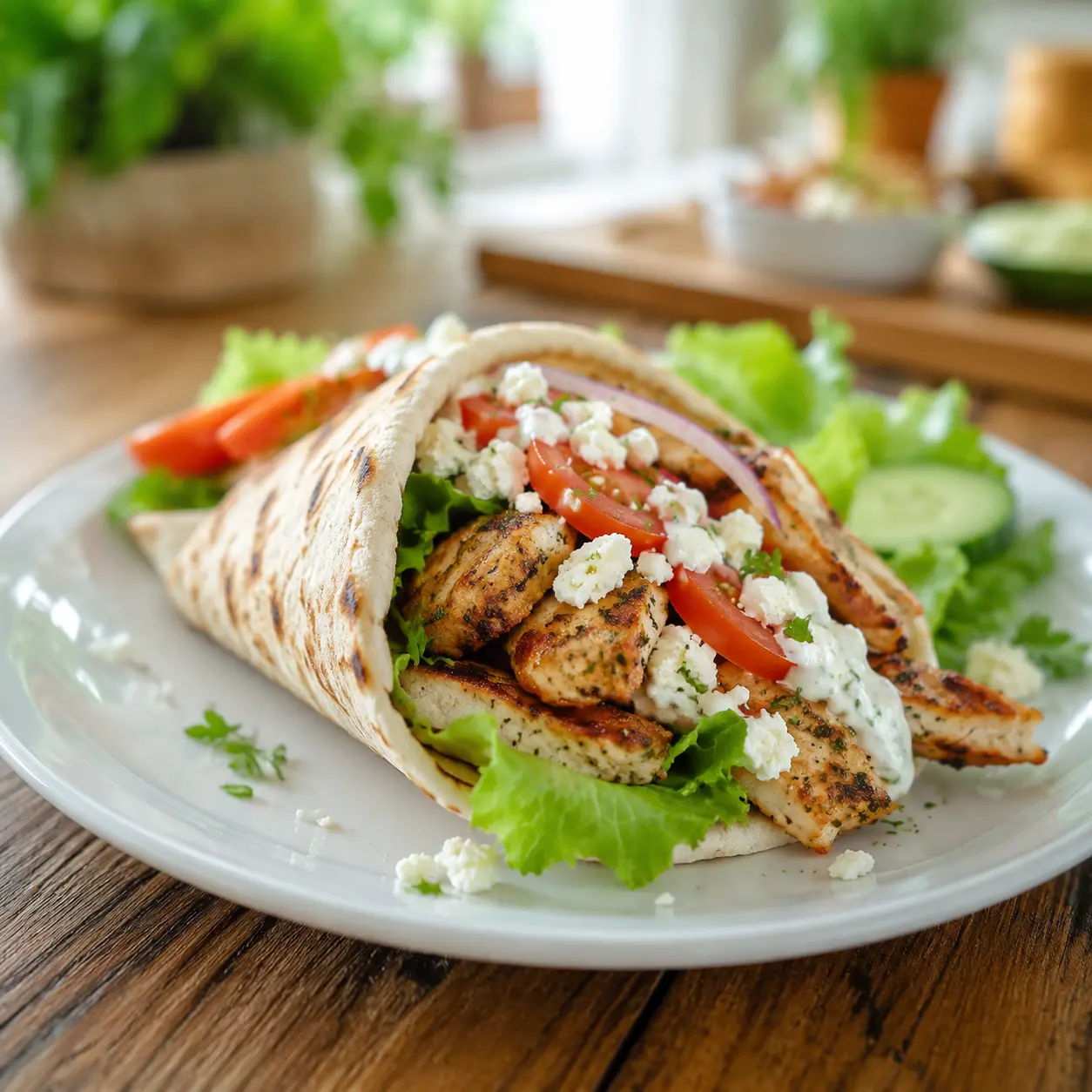 greek chicken pitas - final presentation