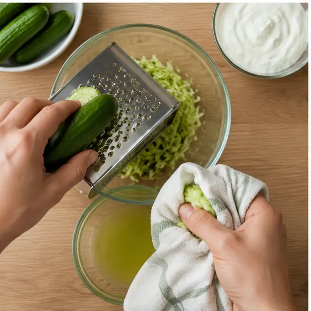 Step 3: Prepare the tzatziki sauce