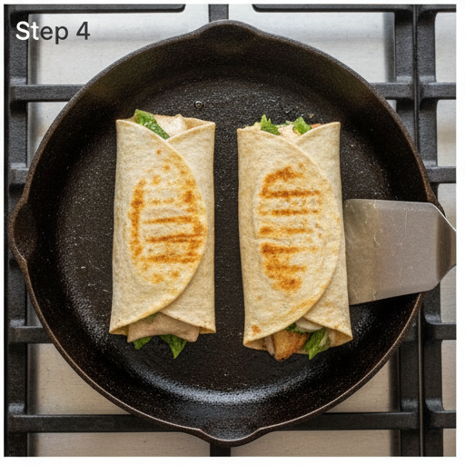 grilled chicken caesar wraps - step 4