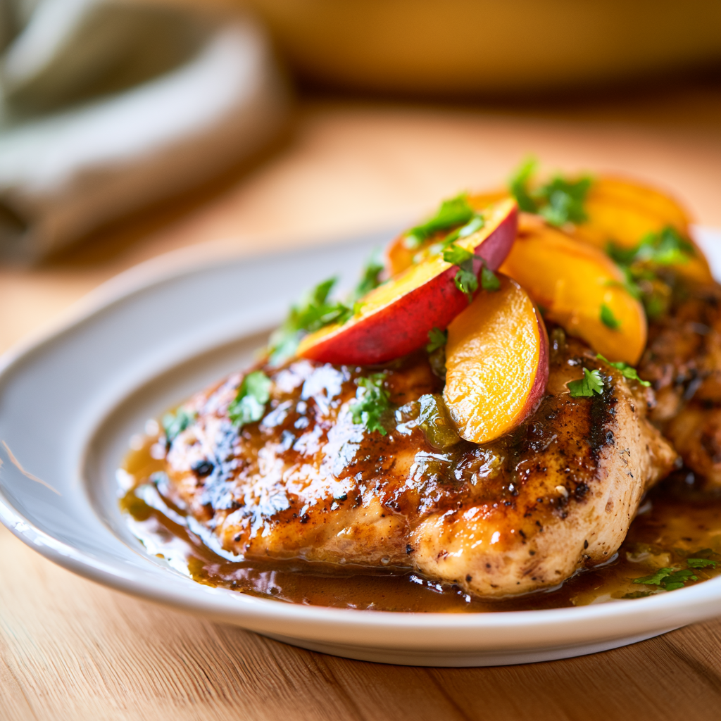 grilled jalapeno peach chicken - final presentation