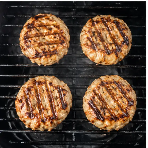 Step 3: Grilling patties with visible grill marks