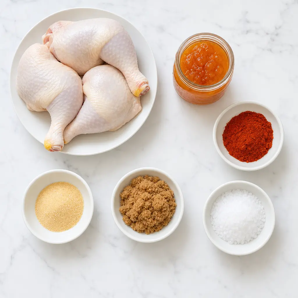 grilled chicken quarters - main ingredients