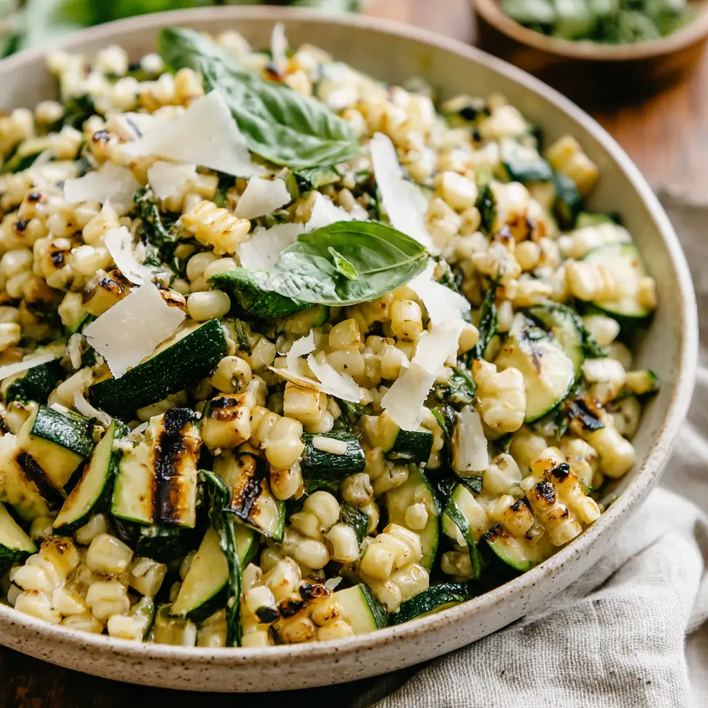 grilled corn zucchini salad - final presentation