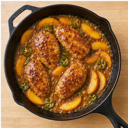 Step 4: Simmering chicken in the sweet and spicy glaze