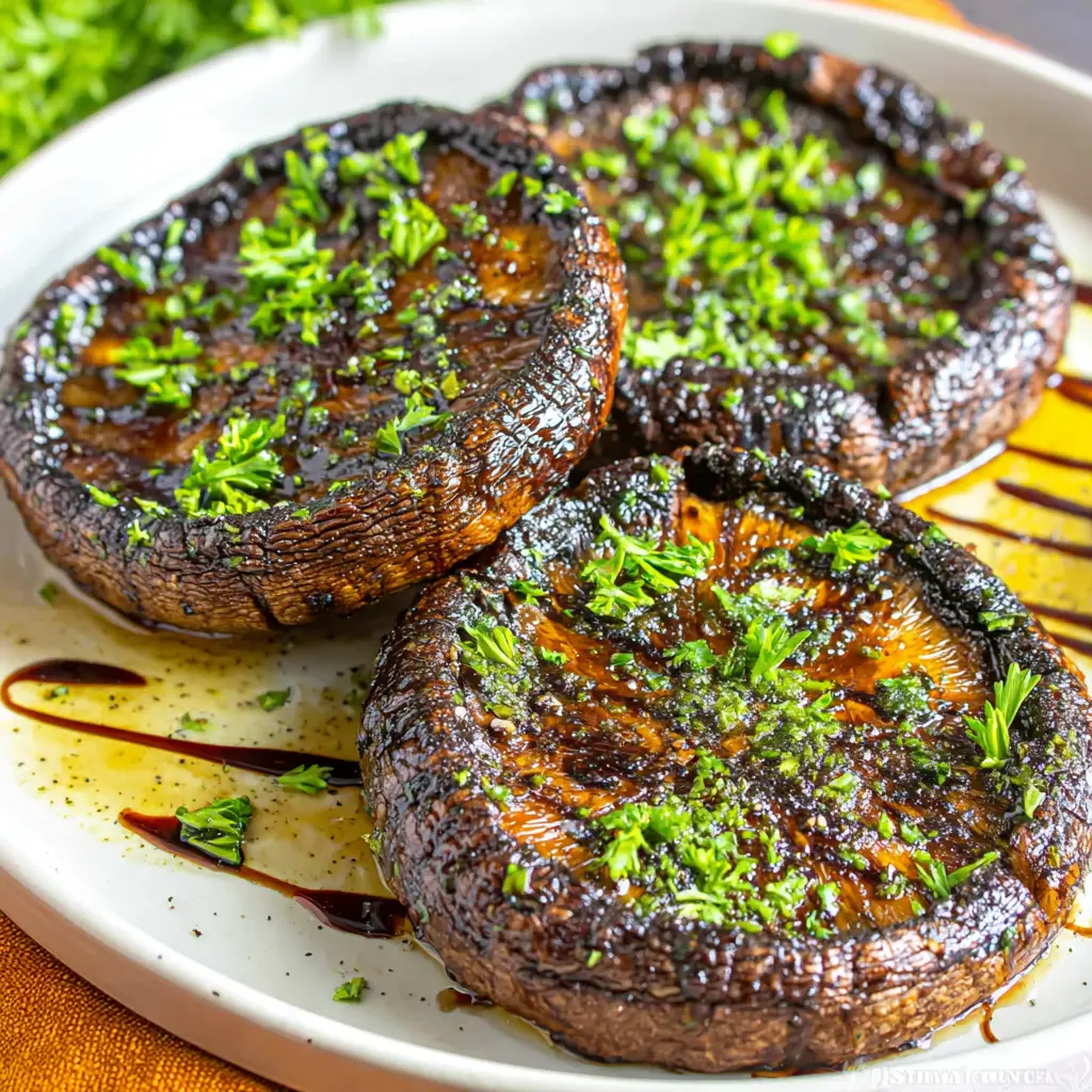 grilled portobello mushrooms - final presentation