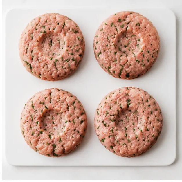 Step 2: Shaped patties with dimple