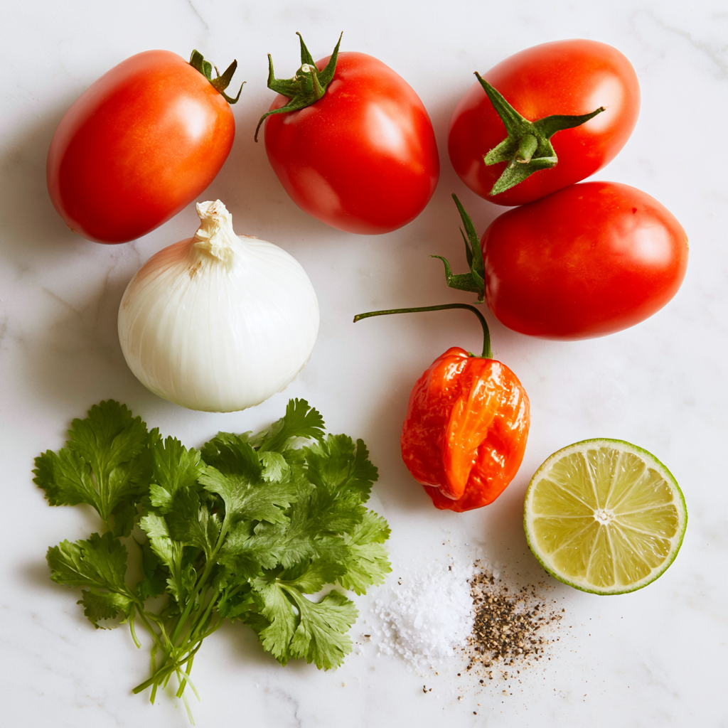 habanero pico de gallo - main ingredients
