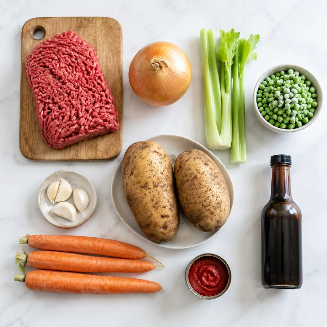 hamburger stew - main ingredients
