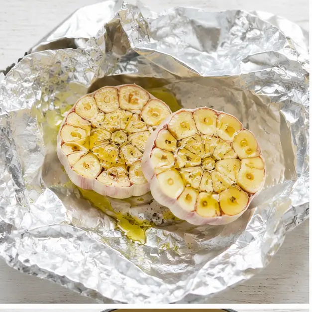 Step 1: Roasting garlic drizzled with olive oil