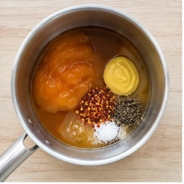 Step 1: Combine all raw ingredients in saucepan