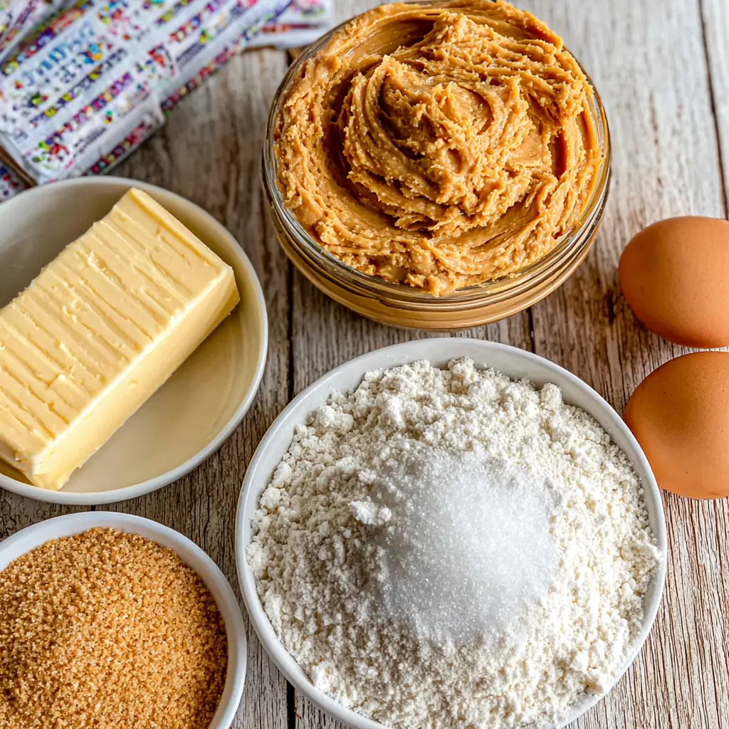 homemade nutter butter cookies - main ingredients