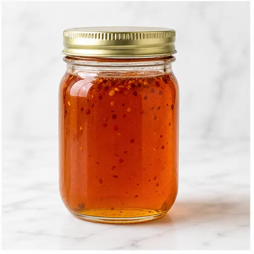 Step 4: Finished hot honey in a glass jar