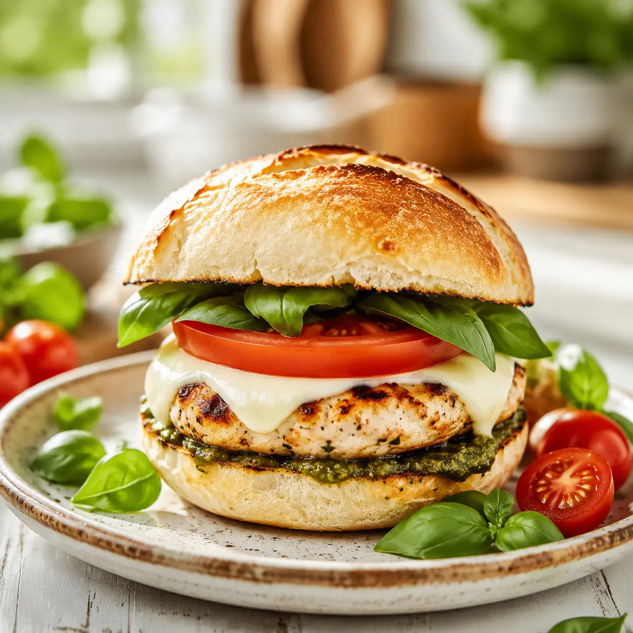 italian chicken burgers - final presentation
