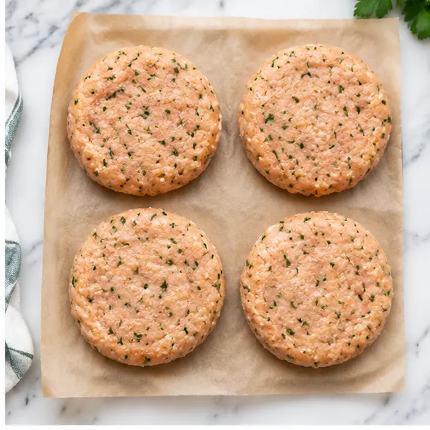Step 2: Shaping into four uniform patties