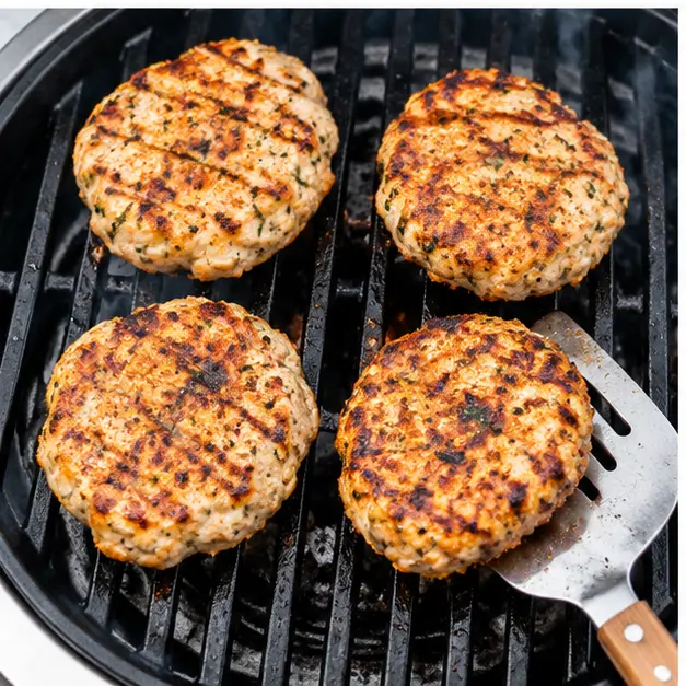 Step 3: Grilling patties until golden crust forms