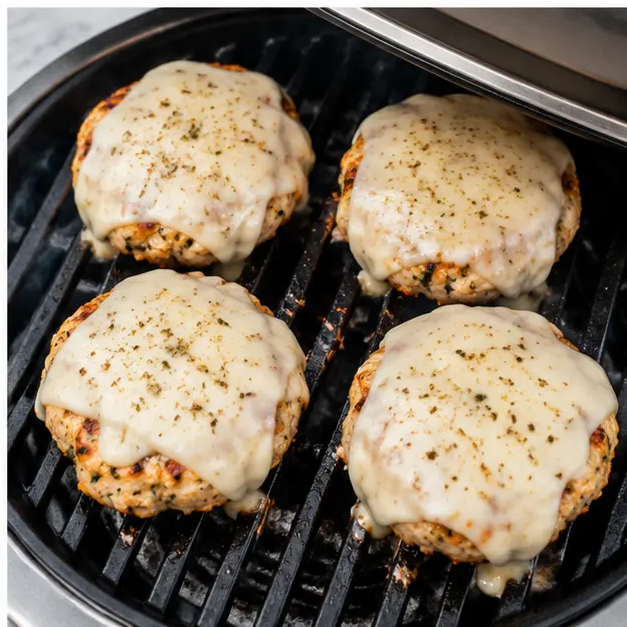 Step 4: Melting Italian cheese blend on patties