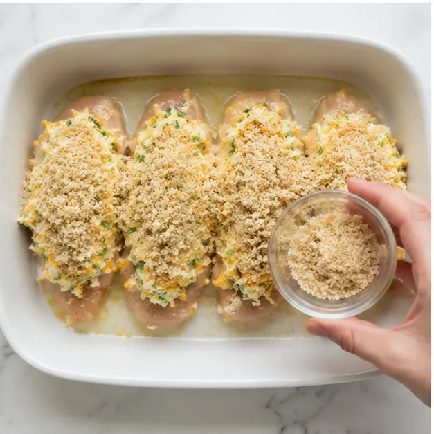 Step 3: Sprinkle breadcrumbs on top