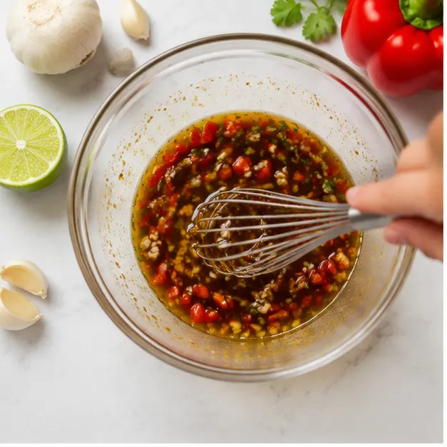 Step 1: Whisking the citrus marinade
