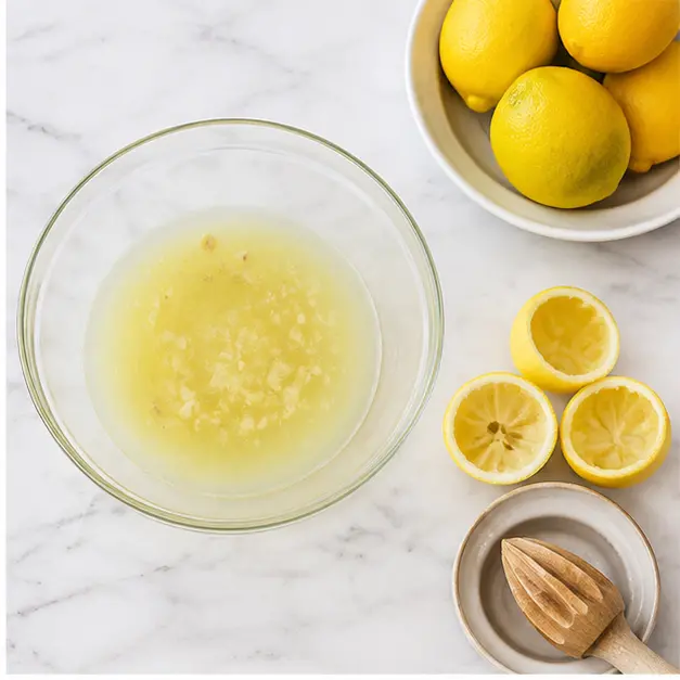 Step 2: Juice the fresh Meyer lemons