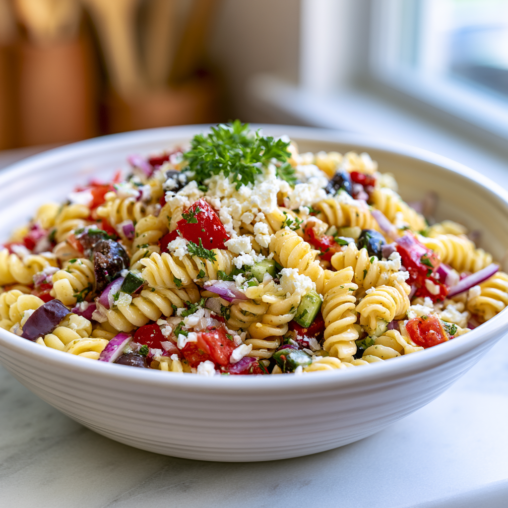 mediterranean pasta salad - final presentation