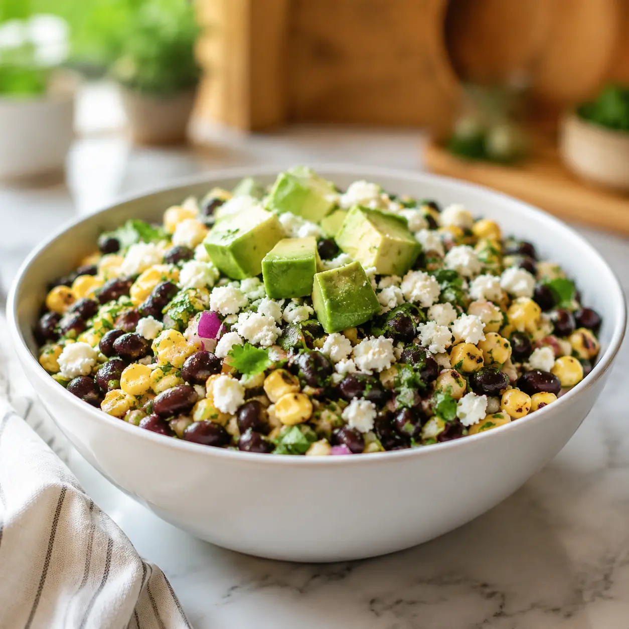 mexican street corninspired bean salad - final presentation