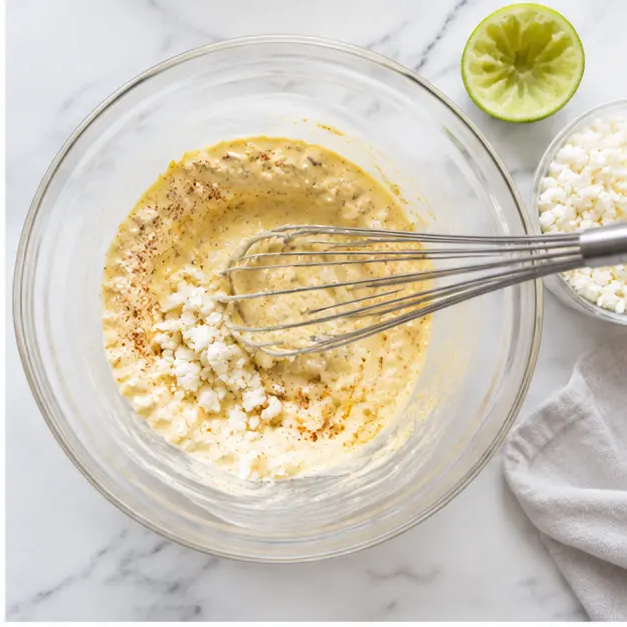 Step 2: Whisking together the creamy lime dressing