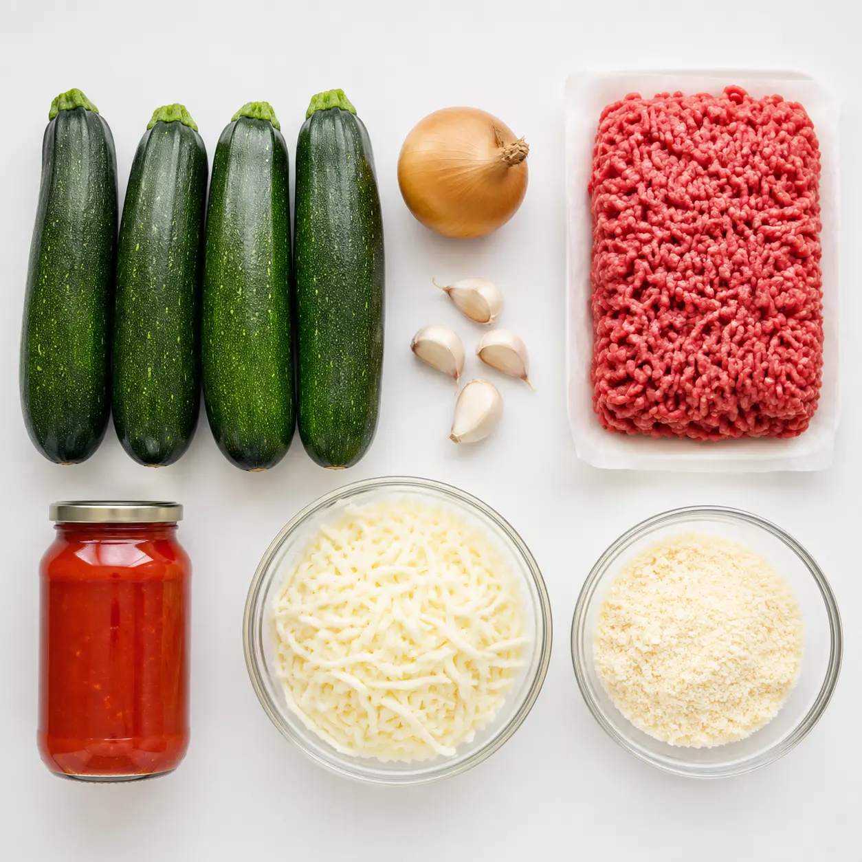 million dollar stuffed zucchini - main ingredients