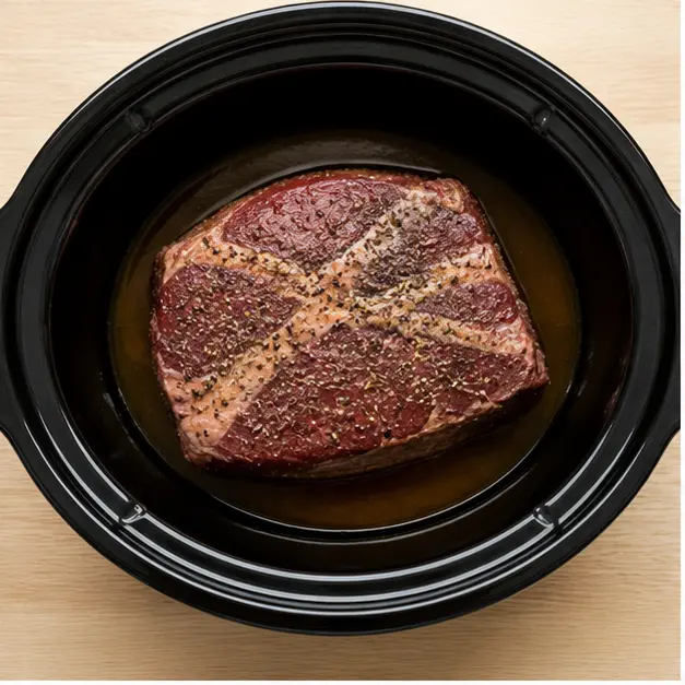 Step 1: Seasoning and slow-cooking the pot roast