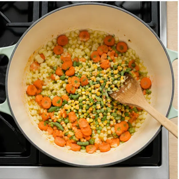 Step 3: Sautéing the vegetable base