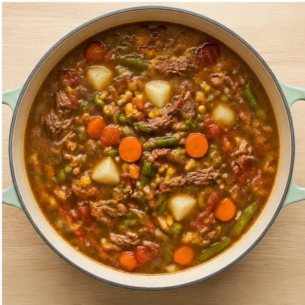 Step 4: Simmering the complete soup