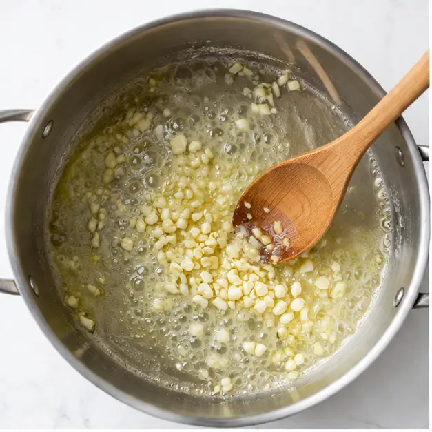 Step 1: Sauté garlic in butter
