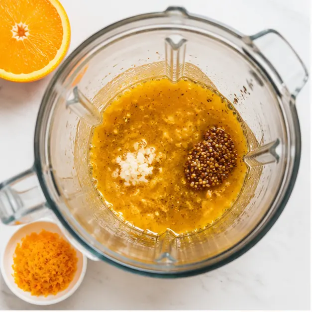 Step 1: Blending vinaigrette ingredients
