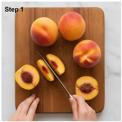peach burrata summer salad - step 1