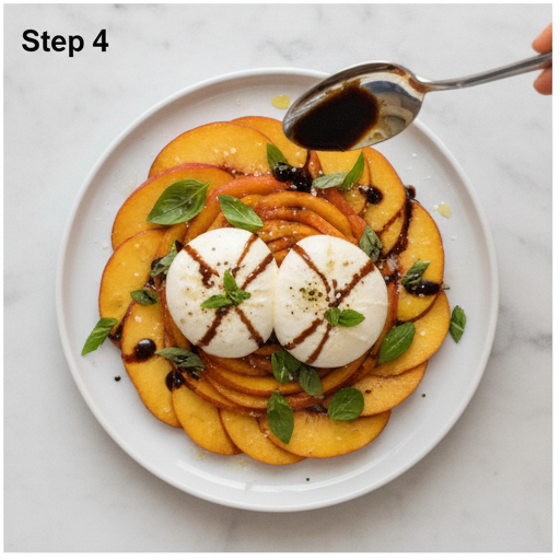 peach burrata summer salad - step 4