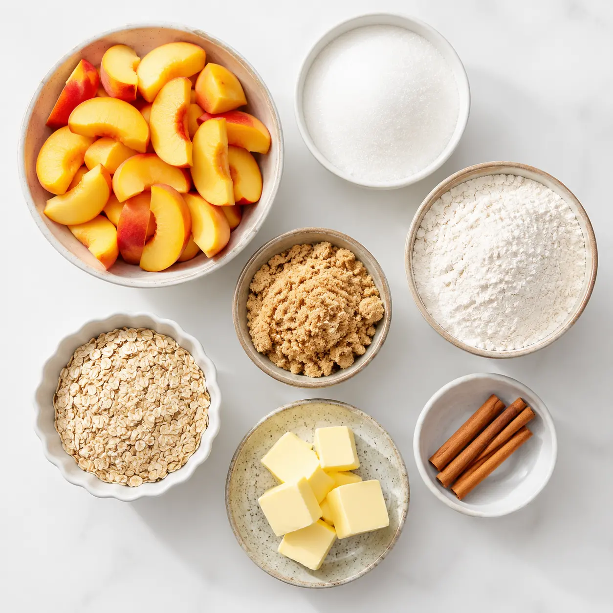 peach crisp - main ingredients